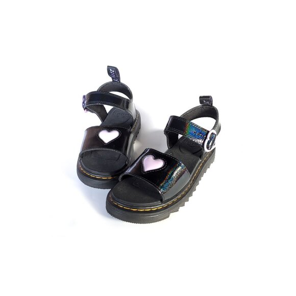 DR. MARTENS Kids Size 3 US Black Marlowe Hearts Junior Kids Sandals 34 Eur - Picture 5 of 12